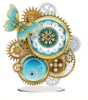 Preview: Diamond Painting Schmetterlingsgetriebe-Uhr
